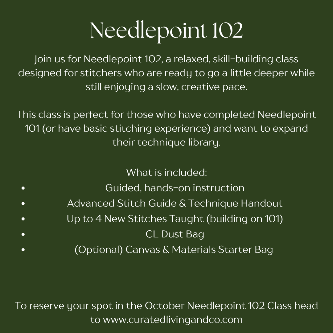October 20th Needlepoint 102 Class