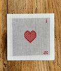Mini Gingham Scalloped Heart (Red Center)