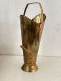 Vintage Brass Coal Scuttle Bucket with 2 Handles