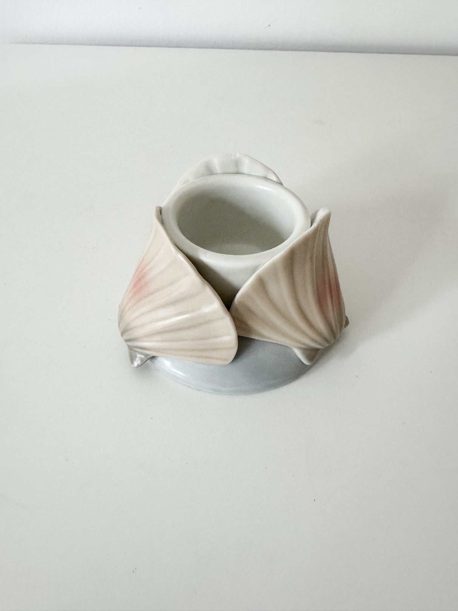 Vintage Ceramic Seashell Votive or Match Holder