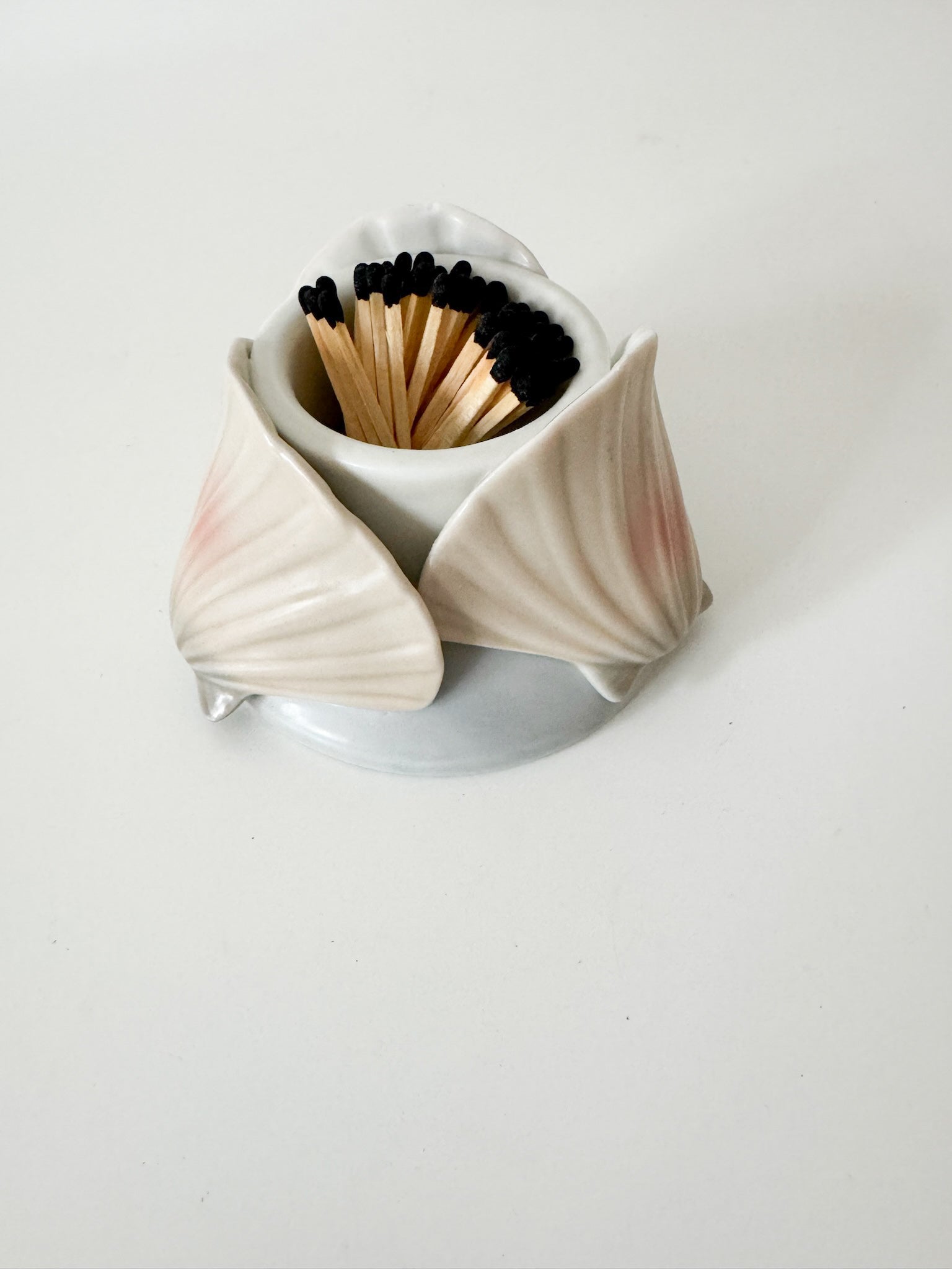 Vintage Ceramic Seashell Votive or Match Holder
