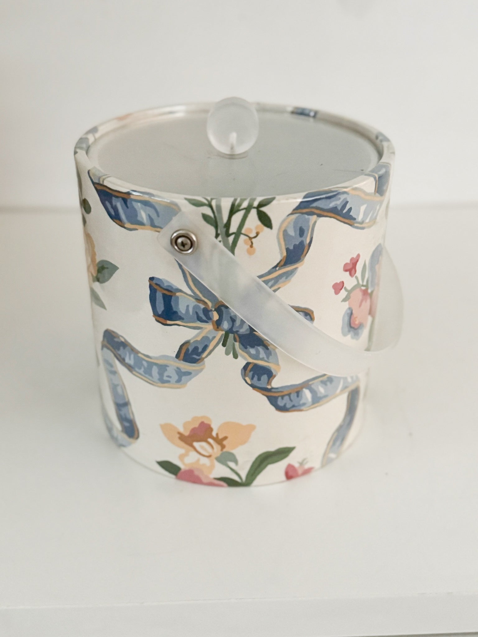 Kraftware Vintage Floral and Ribbon Ice Bucket