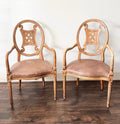 Pair of Drexel Heritage Sheraton Style Armchairs with Leather Seats
