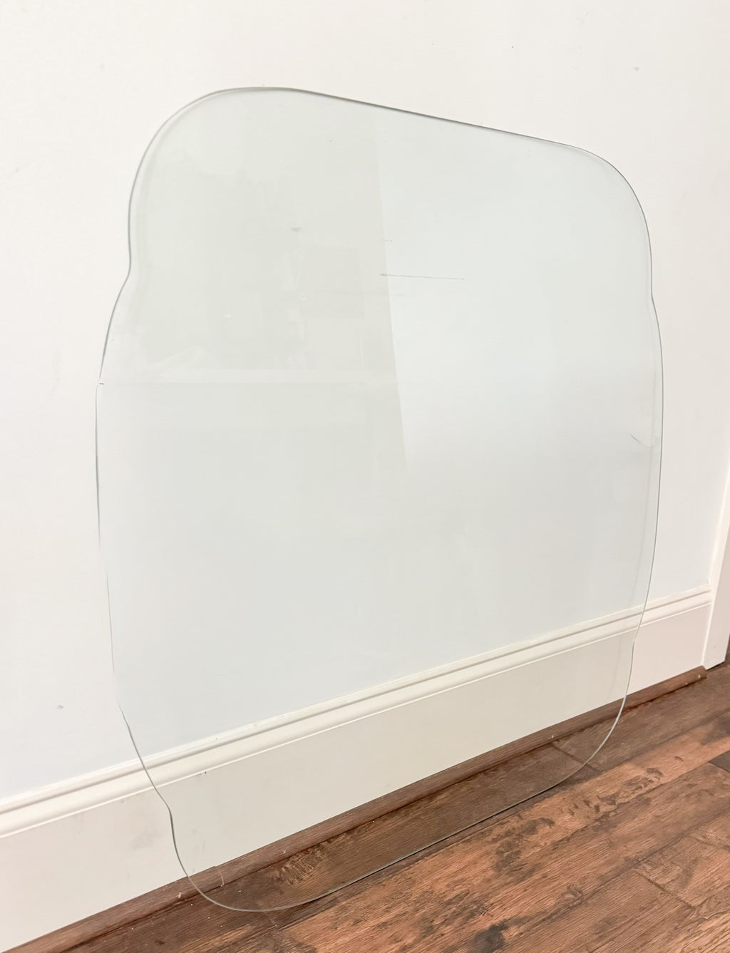 Vintage Mahogany Flip-Top Card Table with Beveled Glass Top