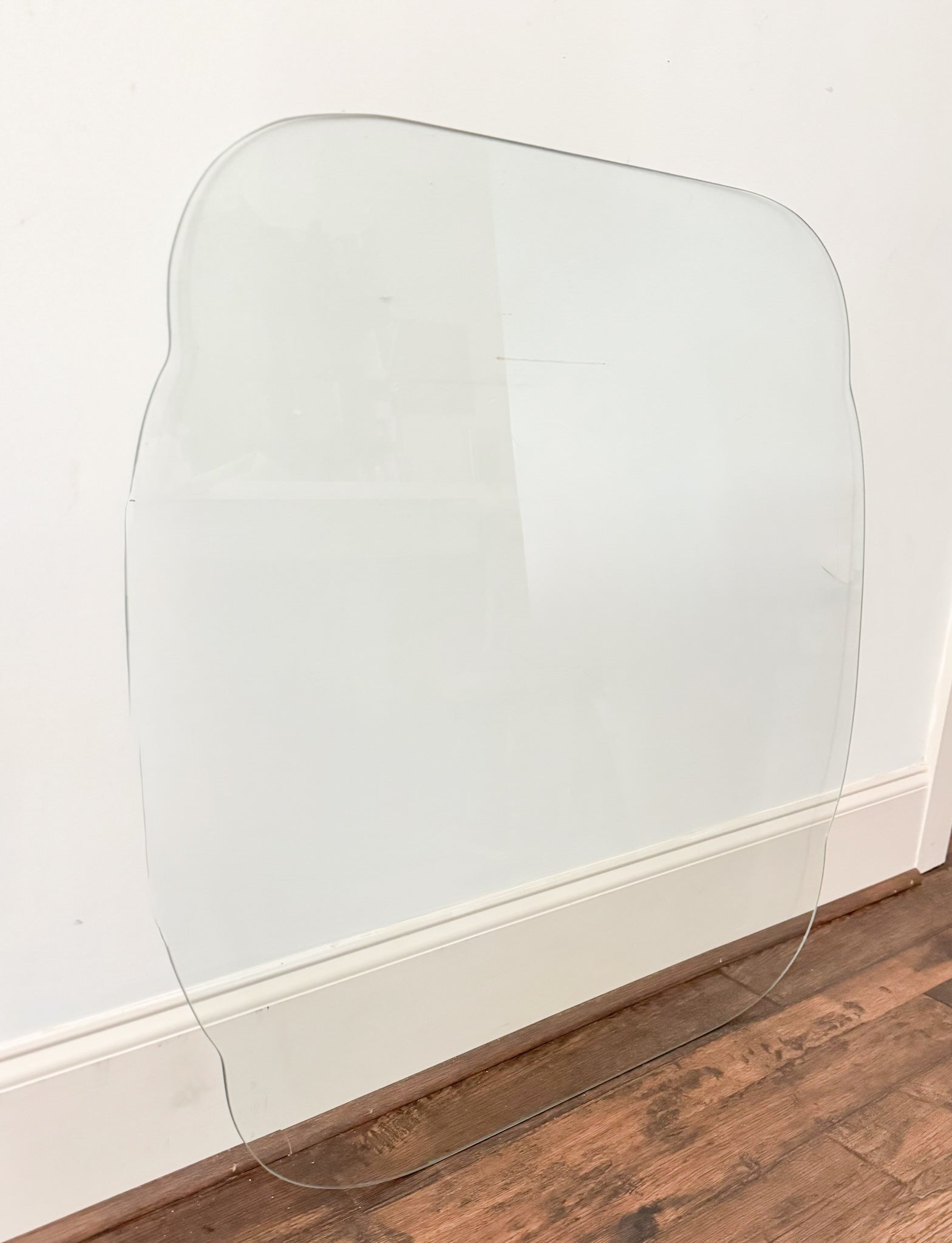 Vintage Mahogany Flip-Top Card Table with Beveled Glass Top