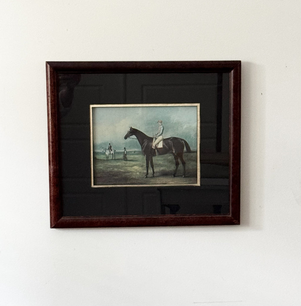 Vintage Racehorse and Jockey Print