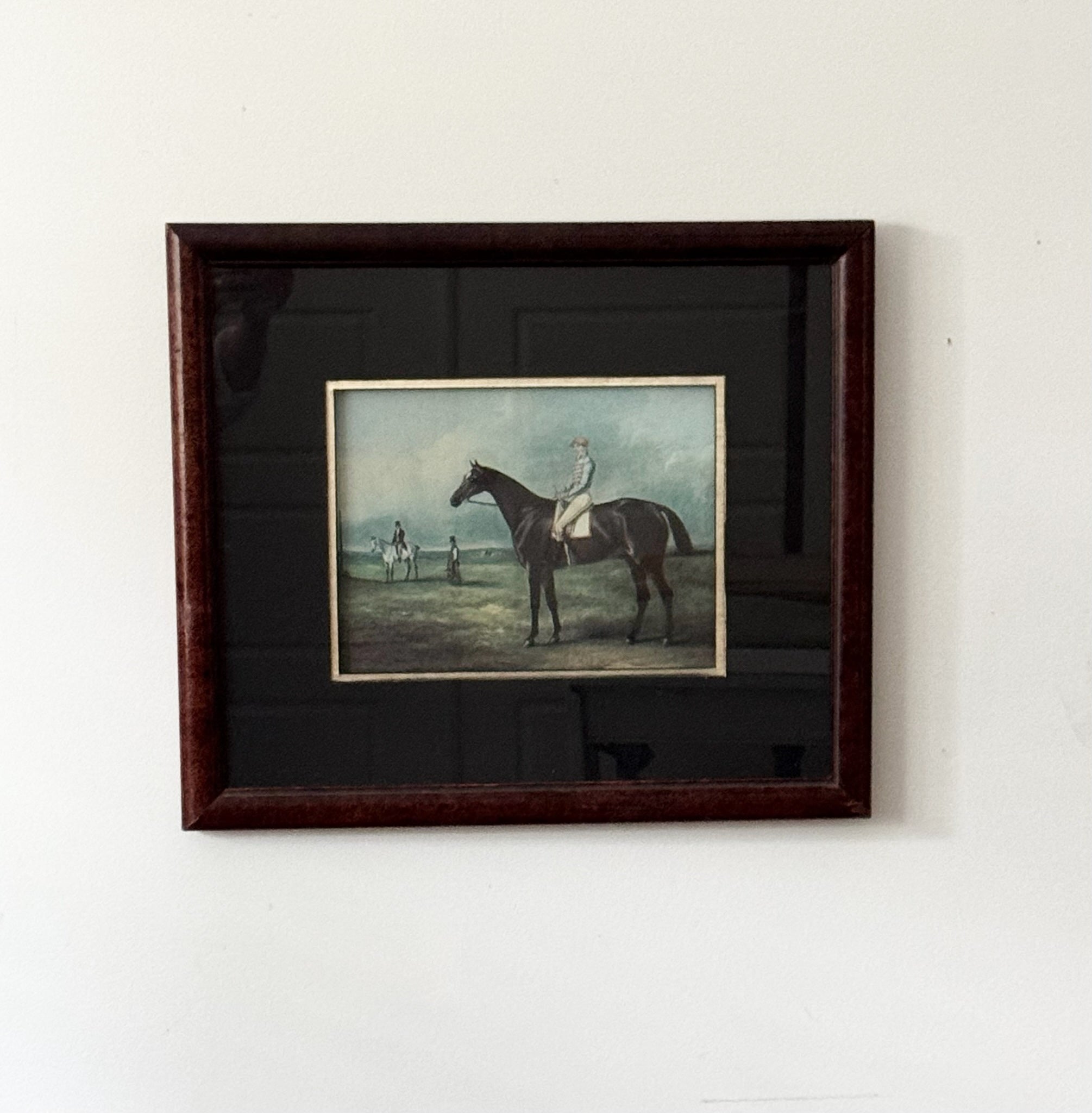 Vintage Racehorse and Jockey Print