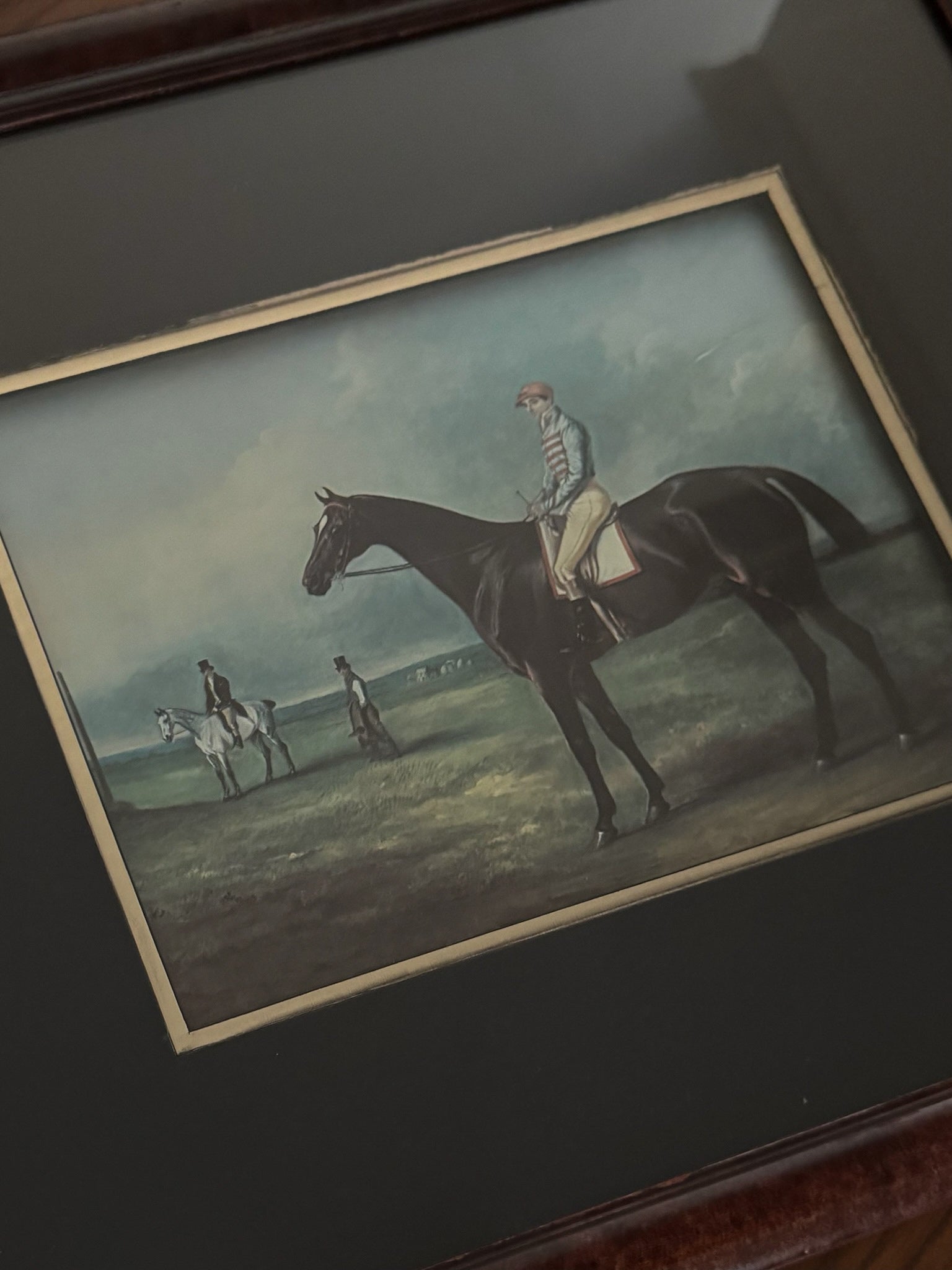 Vintage Racehorse and Jockey Print