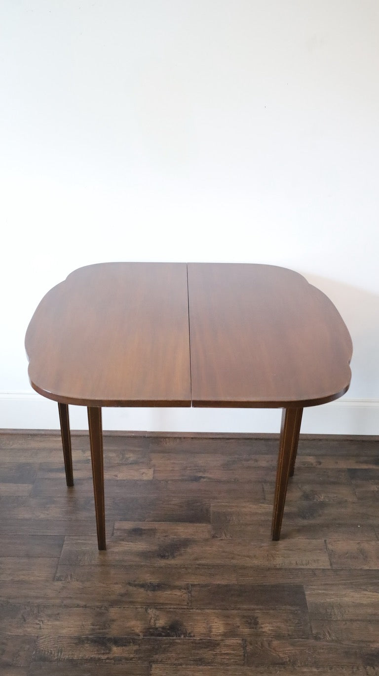 Vintage Mahogany Flip-Top Card Table with Beveled Glass Top