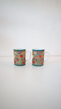 Pair of “Fanciful Fruits” Ceramic Coffee Mugs