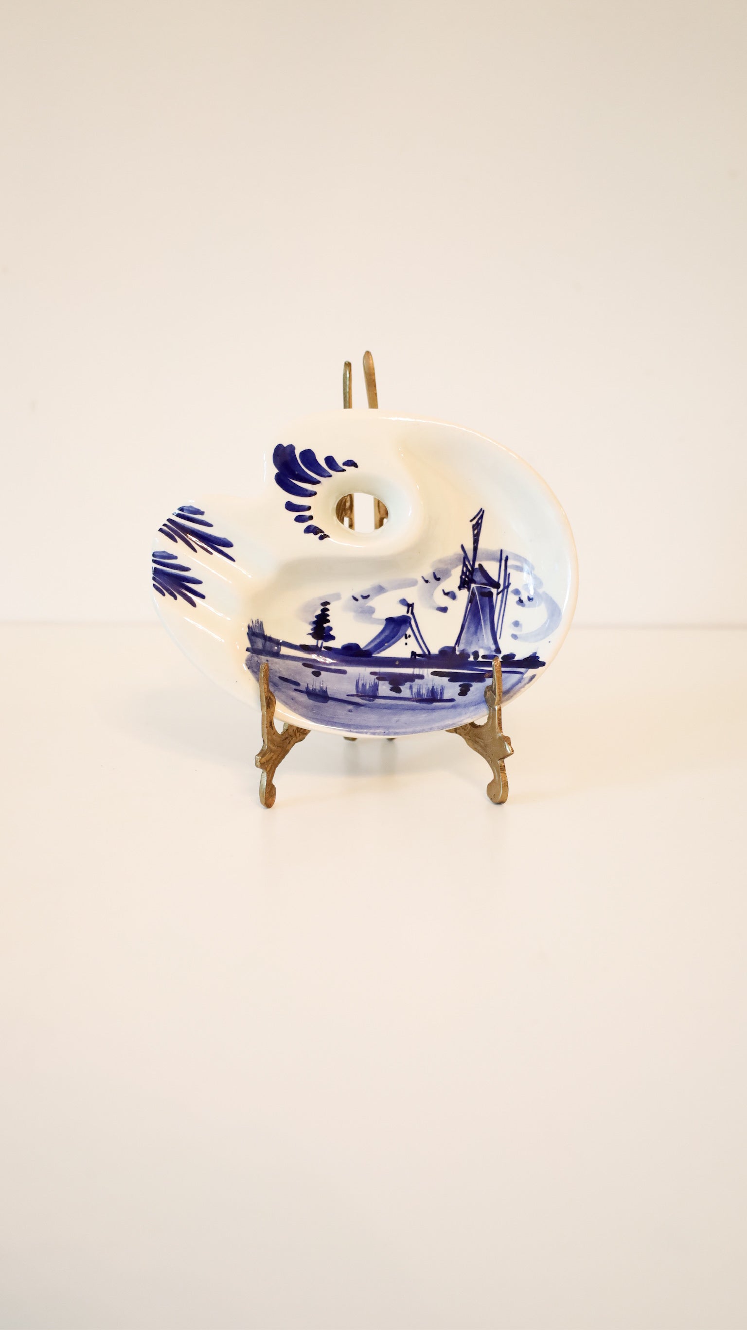 Vintage Delft Blue Windmill Ceramic Ashtray