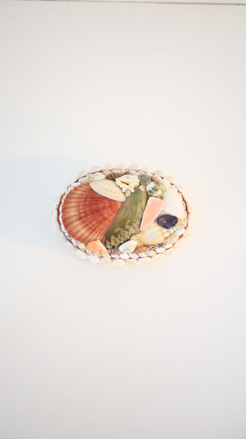 Victorian-Inspired Oval Vintage Trinket Box with Red Velvet Lining