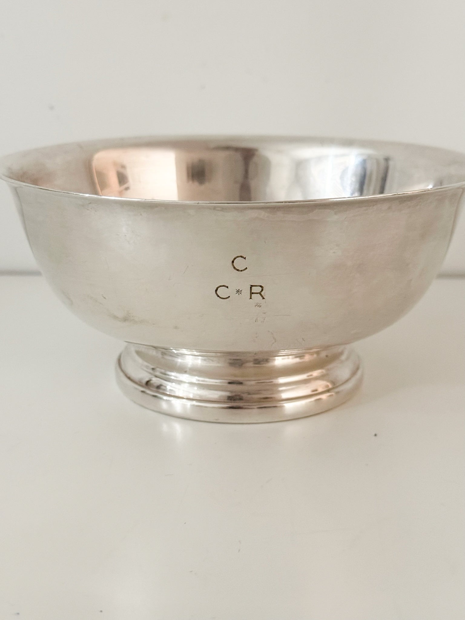 Vintage Gorham Paul Revere Bowl with Monogram “C + R”