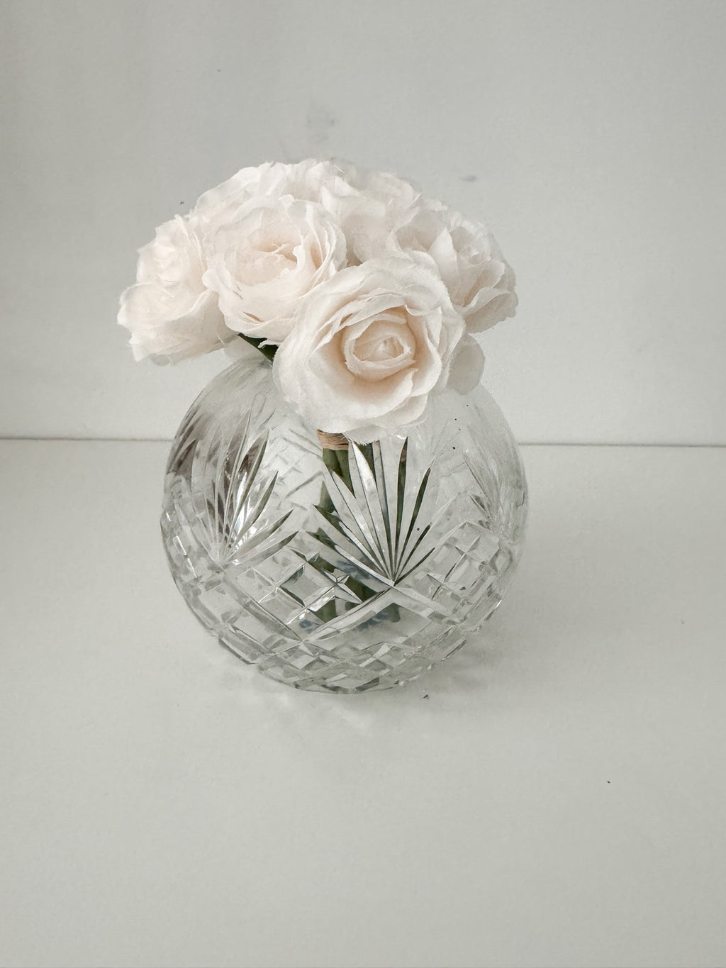Vintage Lead Crystal Rose Bowl