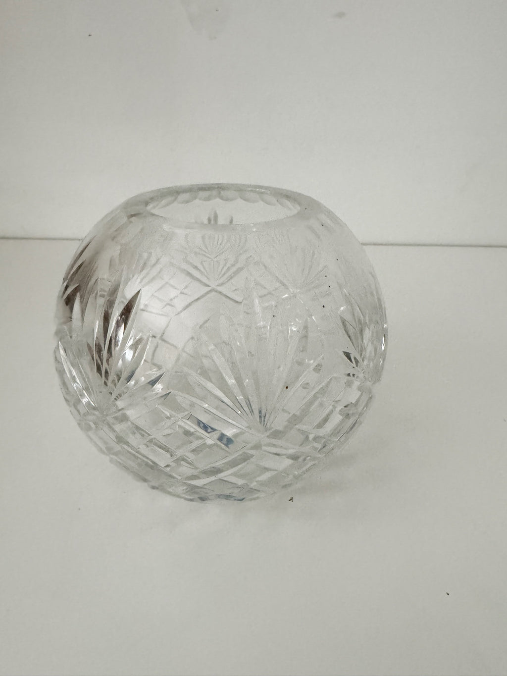 Vintage Lead Crystal Rose Bowl