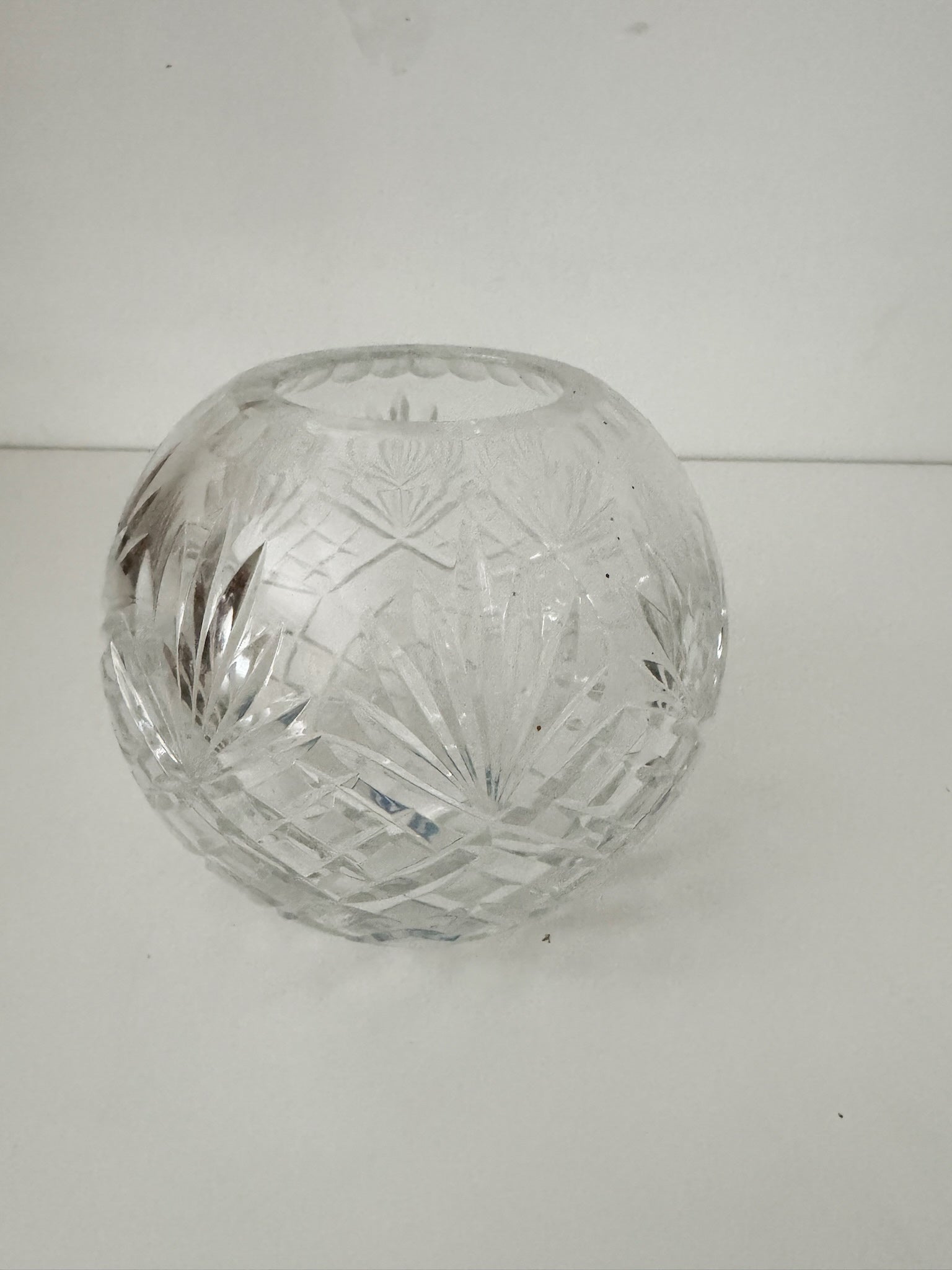 Vintage Lead Crystal Rose Bowl