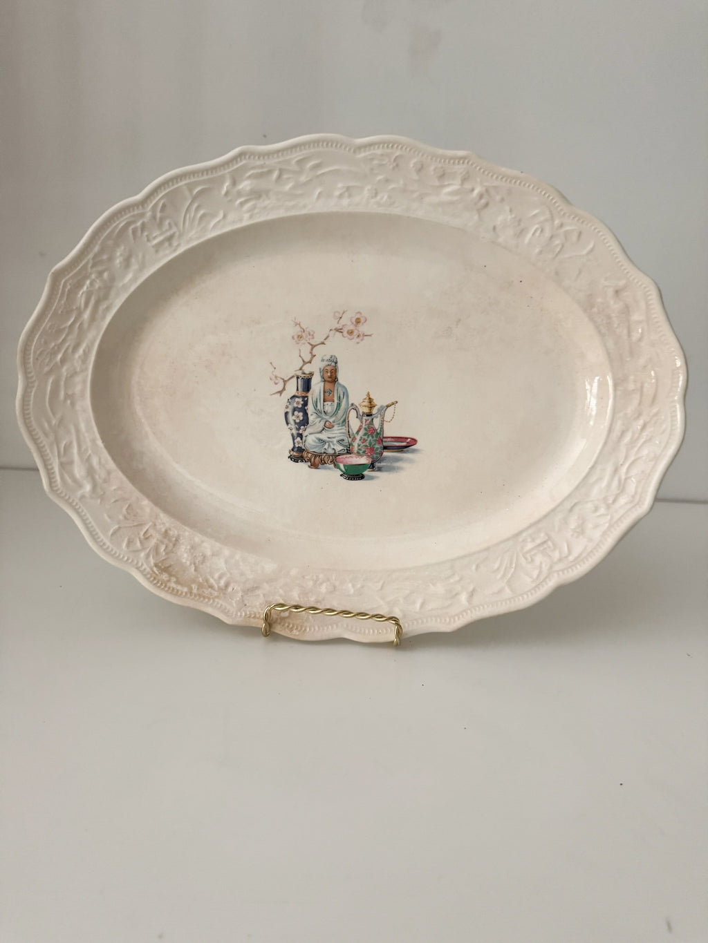 Vintage Oval Serving Ceramic Platter